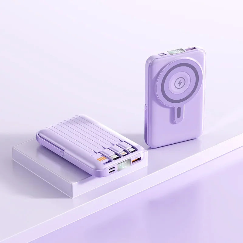 10000mAh Wireless magnetic power bank 22.5W super fast charging suitable for watches, mobile power banks, lightweight and thin