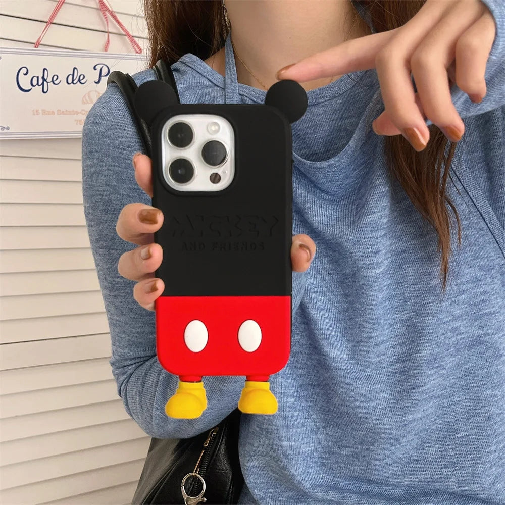 Cute Cartoon Sculpt Phone Case for IPhone16 15 14 13 12ProMax Silicone Soft TPU Anti-drop Shockproof Inclusive Back Cover Cases