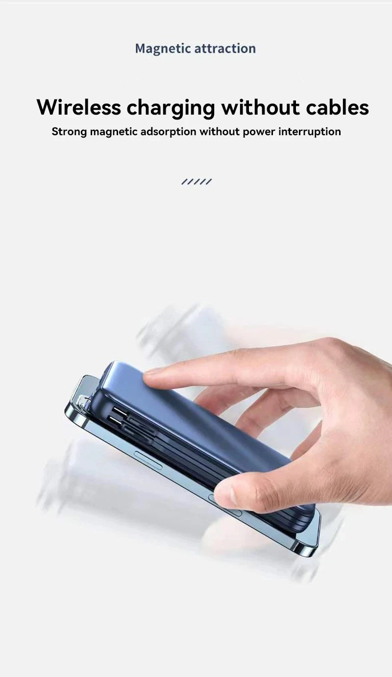 50000mAh Power Bank Wireless Fast Charging Magsafe Battery Magnetic Digital Display Power Bank For iPhone, Samsung