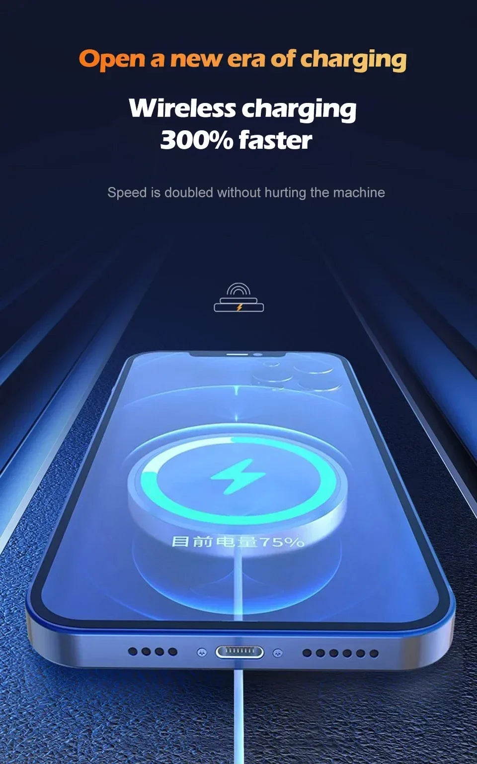 Magnetic Wireless Charger Fast Charging Pad Stand With Type C Cable For iPhone 15 14 13 12 Pro Max Phone Chargers Dock Station