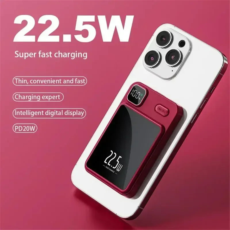 Portable Fast Charging Magnetic Power Bank for IPhone Magsafe 10000mAh Qi Wireless Charger Power Bank External Battery