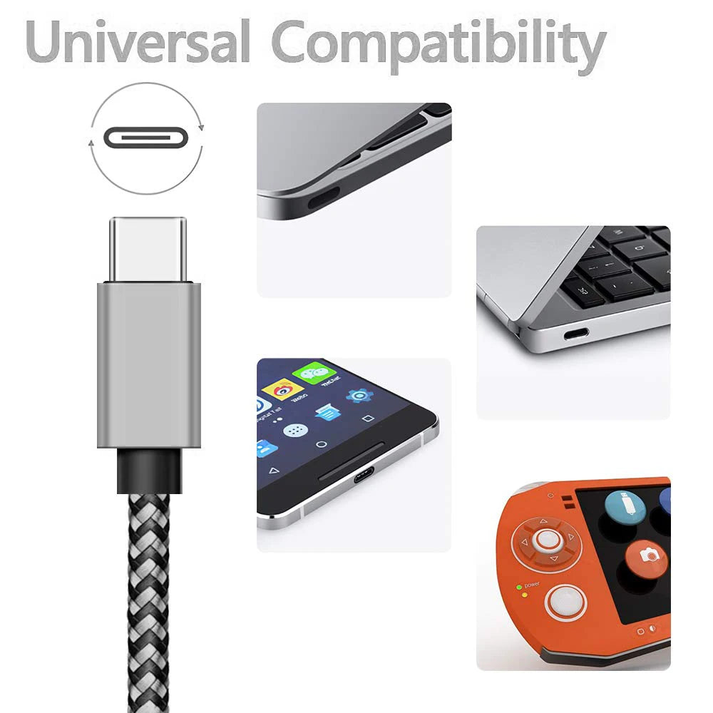 USB Type C Cable - Sync 2.4A Fast 1M 2M 3M Charging Nylon Braided Wire Charger Cable For Samsung Huawei Android Mobile Phone