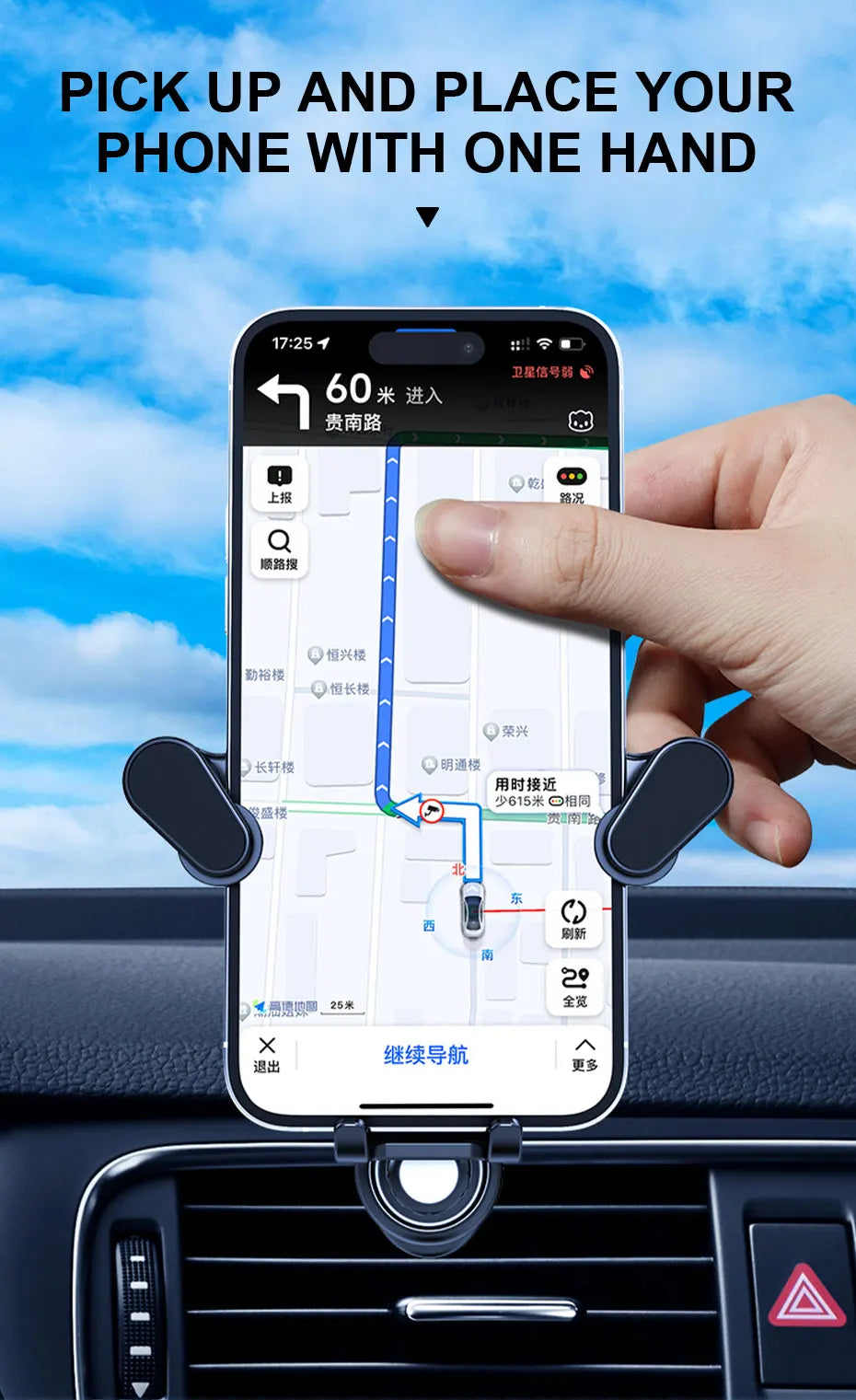 BLALION Car Phone Holder Gravity GPS Support 360 Degree Rotatable Anti Shaking Car Air Vent Mount For IPhone Pro Xiaomi Samsung
