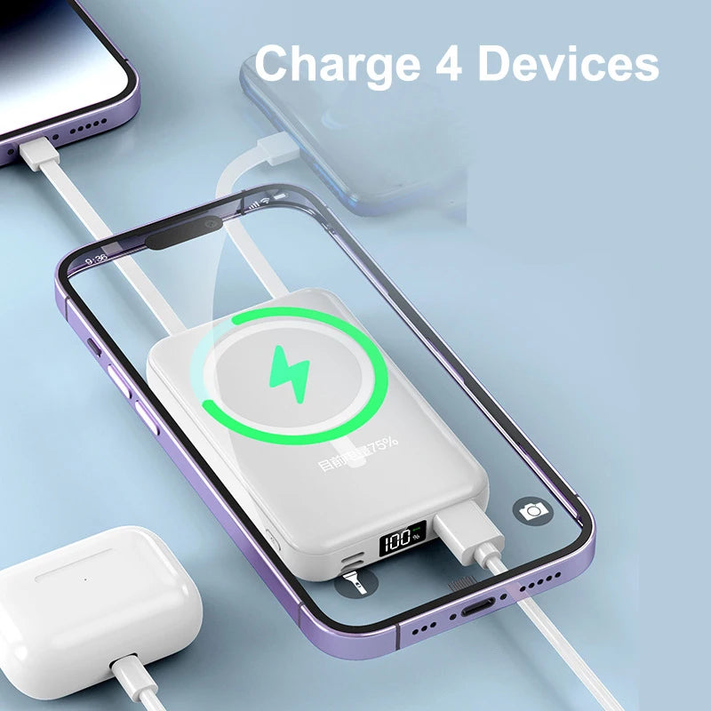 20000mAh Magsafe Power Bank Fast Charging Portable Charger Magnetic Wireless Charger Powerbank for iPhone 16 15 14 13 12 pro Max