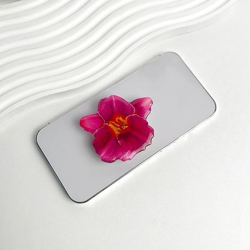 Orchid Acrylic Socket Grip Phone Holder Folding Ring Phone Support Socket Cymbidium Phone Stand Grip Internet Celebrity