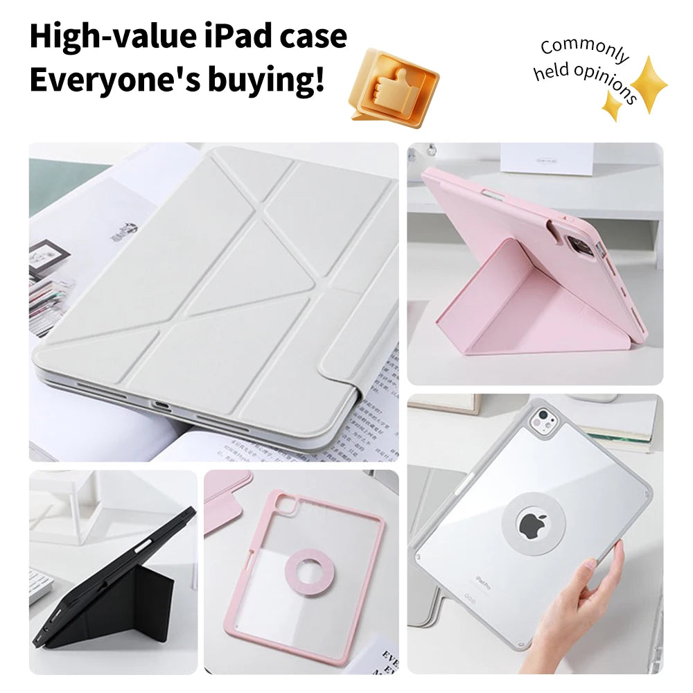 For iPad Magnetic 10 Generation Case For iPad Pro 12.9 11 13 M2 M3 M4 Cover For iPad Air 5 4 3 9/8/7th10.2 10.9in A16 ipad case