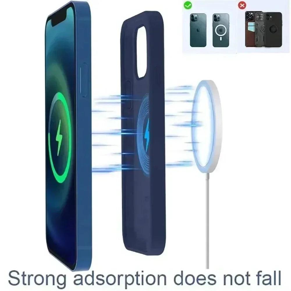 Magnetic Wireless Charger Fast Charging Pad Stand With Type C Cable For iPhone 15 14 13 12 Pro Max Phone Chargers Dock Station