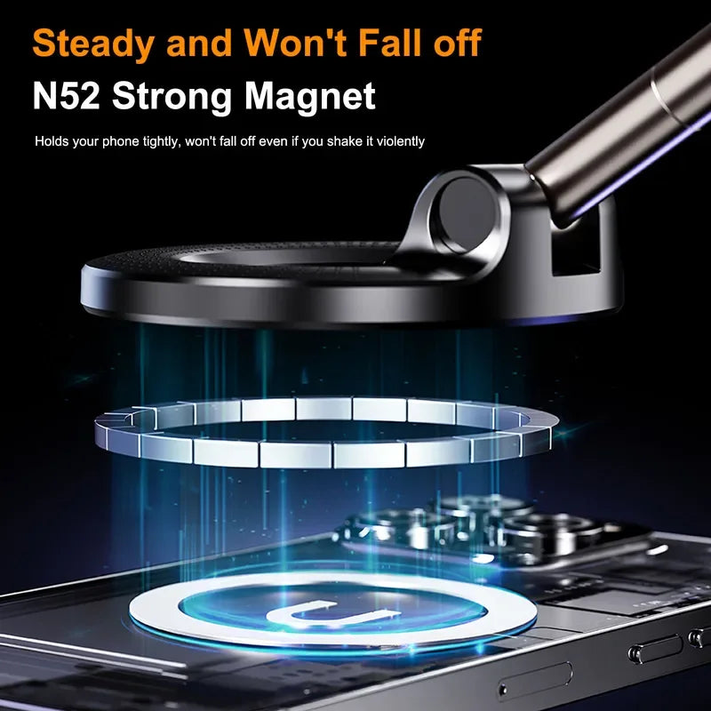 Car Mount Electric Vacuum Magnetic Holder Foldable Strong Suction Stand For Cell Phone