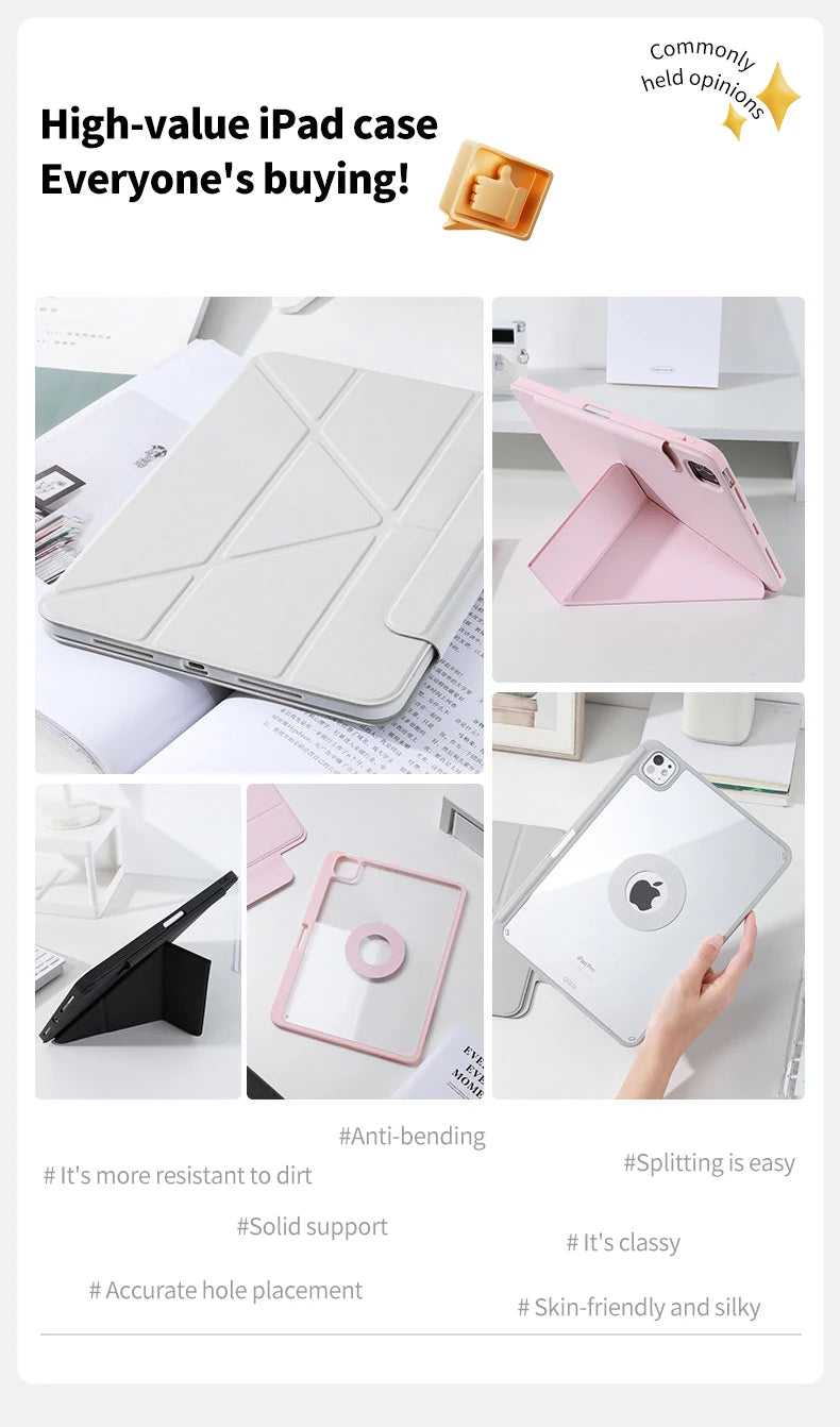 For iPad Magnetic 10 Generation Case For iPad Pro 12.9 11 13 M2 M3 M4 Cover For iPad Air 5 4 3 9/8/7th10.2 10.9in A16 ipad case