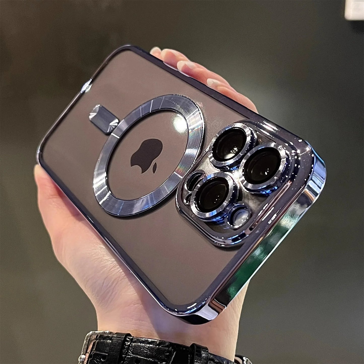 Luxury Magnetic Plating Clear Case For Magsafe Wireless Charging iPhone 13 14 15 16 Pro Max Plus Shockproof Silicone Cover