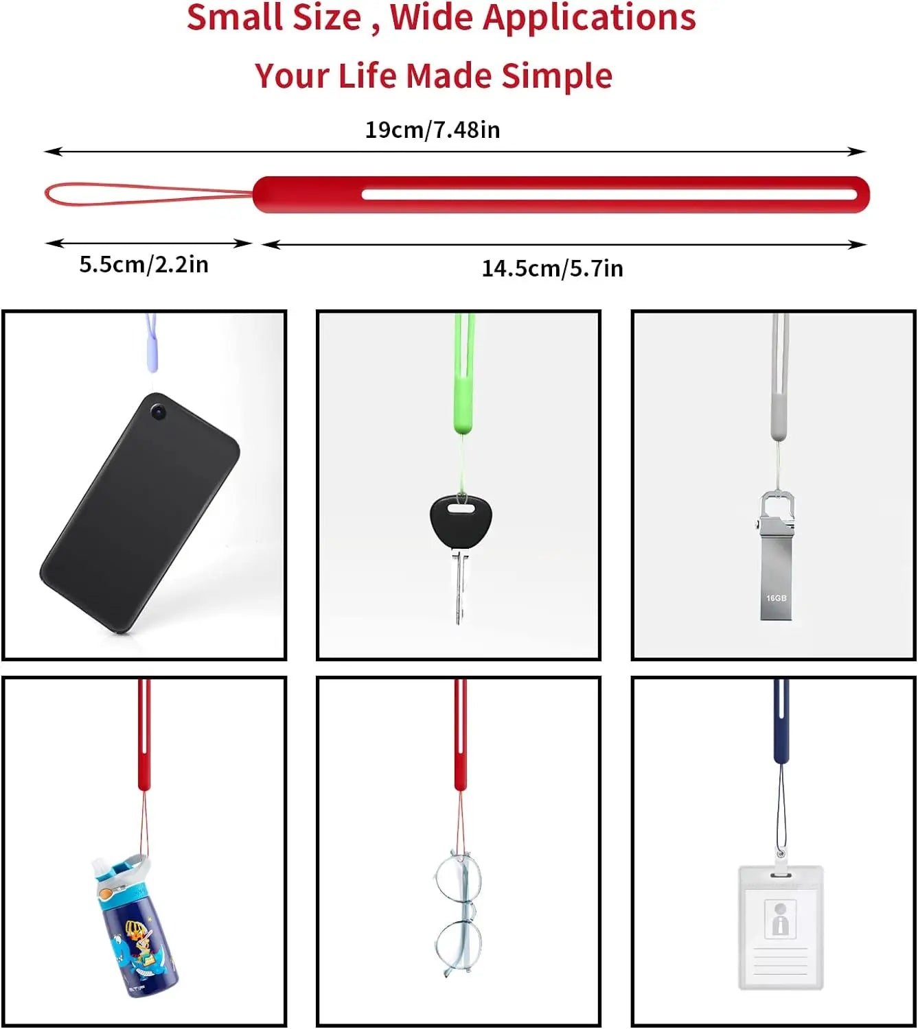 Silicone Wrist Straps Mobile Phone Strap Charms Cute Lanyards for Iphone Strap Camera Keys Cord Lanyard Key Chains Hanging Rope
