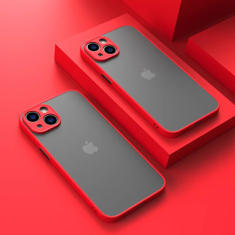 New Armor Bumper Shockproof Phone Case For iPhone 15 11 12 13 Mini 14 Pro Silicone Hard Cover Capa