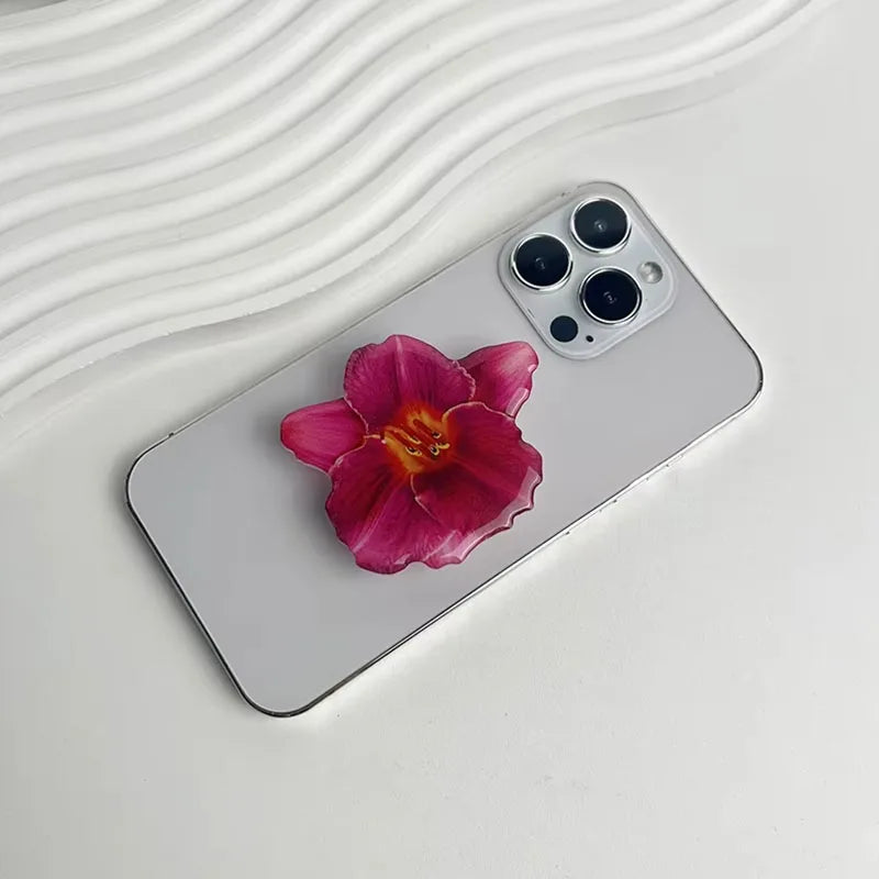 2025 Ins Style Orchid Mobile Phone Bracket Korean Orchid Acrylic Socket Grip Security Ring Finger Phone Bracket