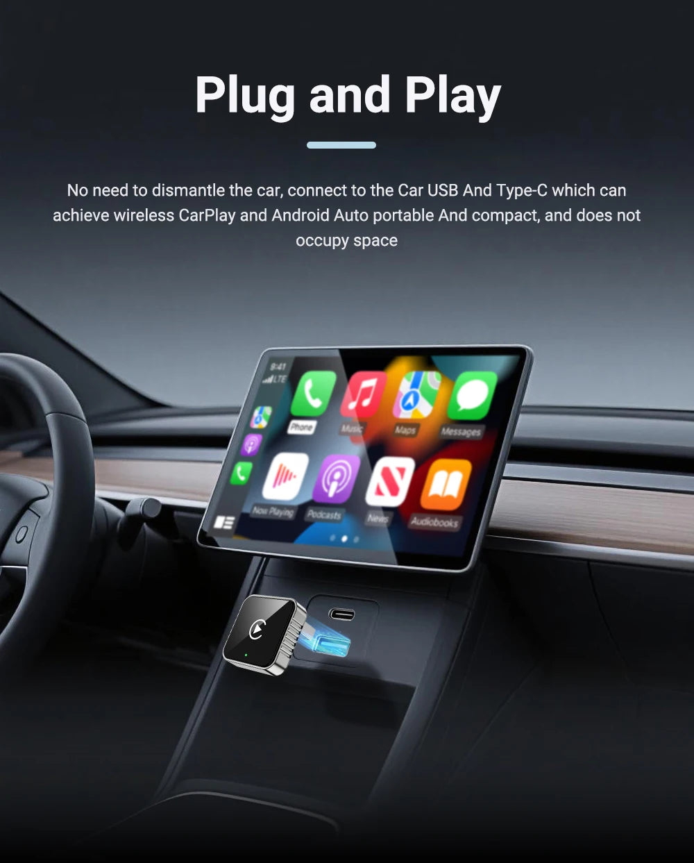 New Super Mini Carplay AI Box Wired to Wireless CarPlay/Android Auto 2in1 Box 5GHz WiFi5 for 99% Original Wired CarPlay/Auto Car