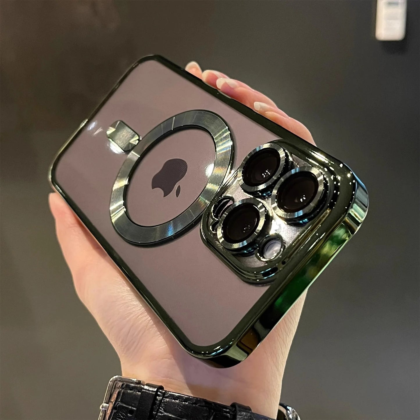 Luxury Magnetic Plating Clear Case For Magsafe Wireless Charging iPhone 13 14 15 16 Pro Max Plus Shockproof Silicone Cover