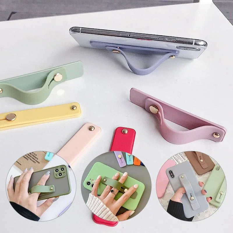 1Pcs Universal Phone Hand Band Bracket Silicone Phone Holder Finger Ring Push Pull Grip Stand  Sticker Phone Holder