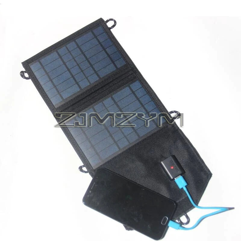 Portable Foldable Solar Panel, 7W 5V USB Outdoor Hiking Waterproof Power Banks, Mobile Phone Charging