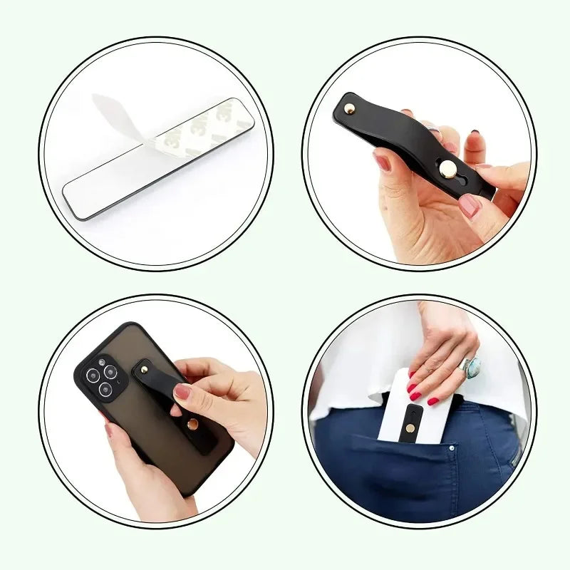 1Pcs Universal Phone Hand Band Bracket Silicone Phone Holder Finger Ring Push Pull Grip Stand  Sticker Phone Holder