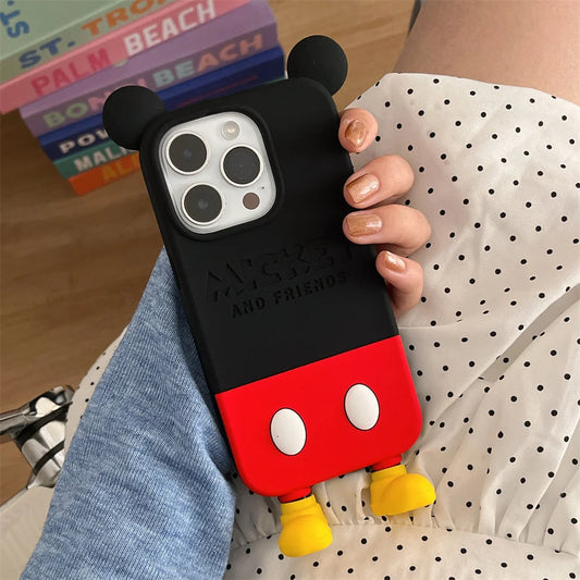 Cute Cartoon Sculpt Phone Case for IPhone16 15 14 13 12ProMax Silicone Soft TPU Anti-drop Shockproof Inclusive Back Cover Cases