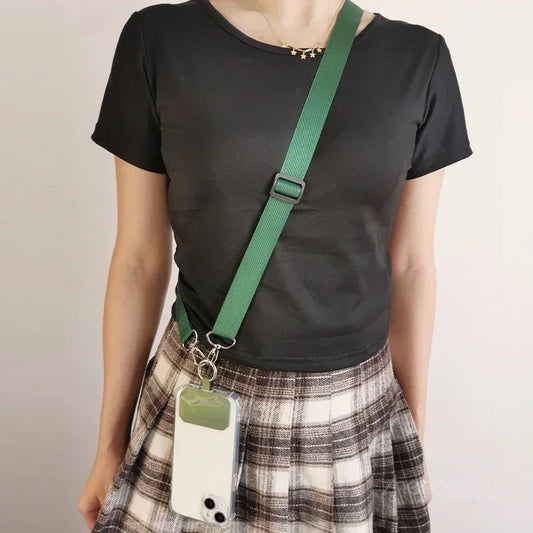 Adjustable Mobile Phone Lanyard Woven Twill Phone Case Universal Strap Clip Type Can Be Slung Diagonally or Neck Strap Charm
