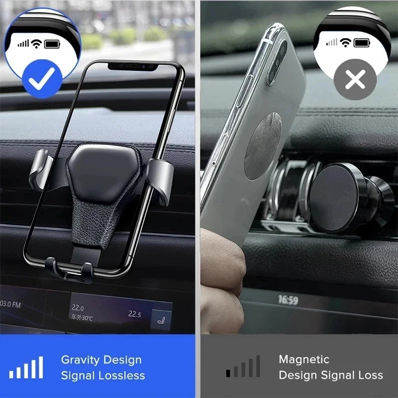 Gravity Car Phone Holder Air Vent Clip Mount Mobile Cell Stand Smartphone GPS Support for IPhone 13 12  Samsung Phone