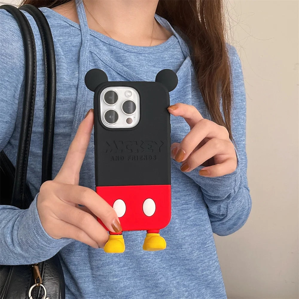 Cute Cartoon Sculpt Phone Case for IPhone16 15 14 13 12ProMax Silicone Soft TPU Anti-drop Shockproof Inclusive Back Cover Cases