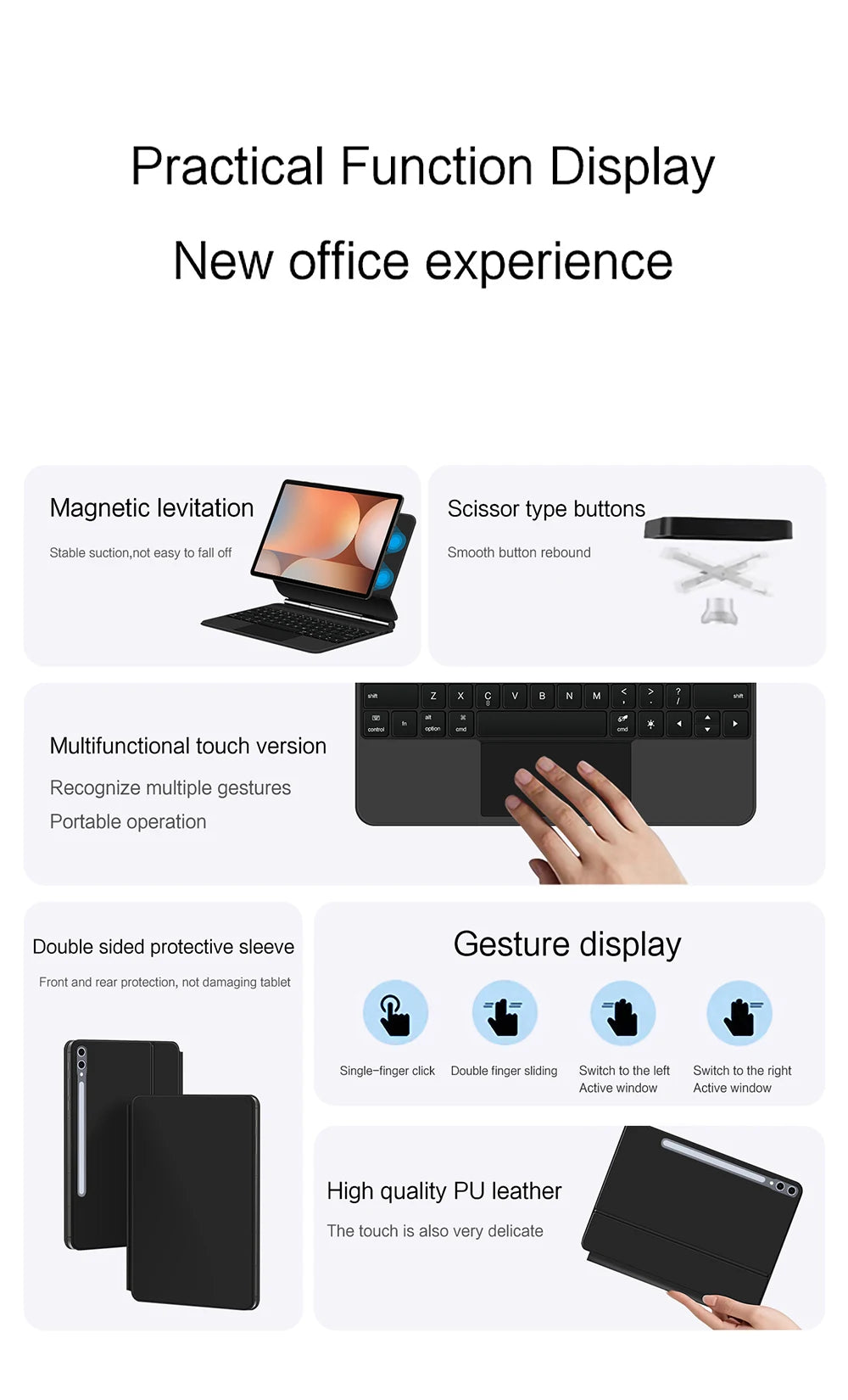 Magic Keyboard Folio For Samsung Galaxy Tab S10+ S10 Plus 12.4 inch Tablet Smart Case SM-X820 SM-X526 X826B keyboard cover