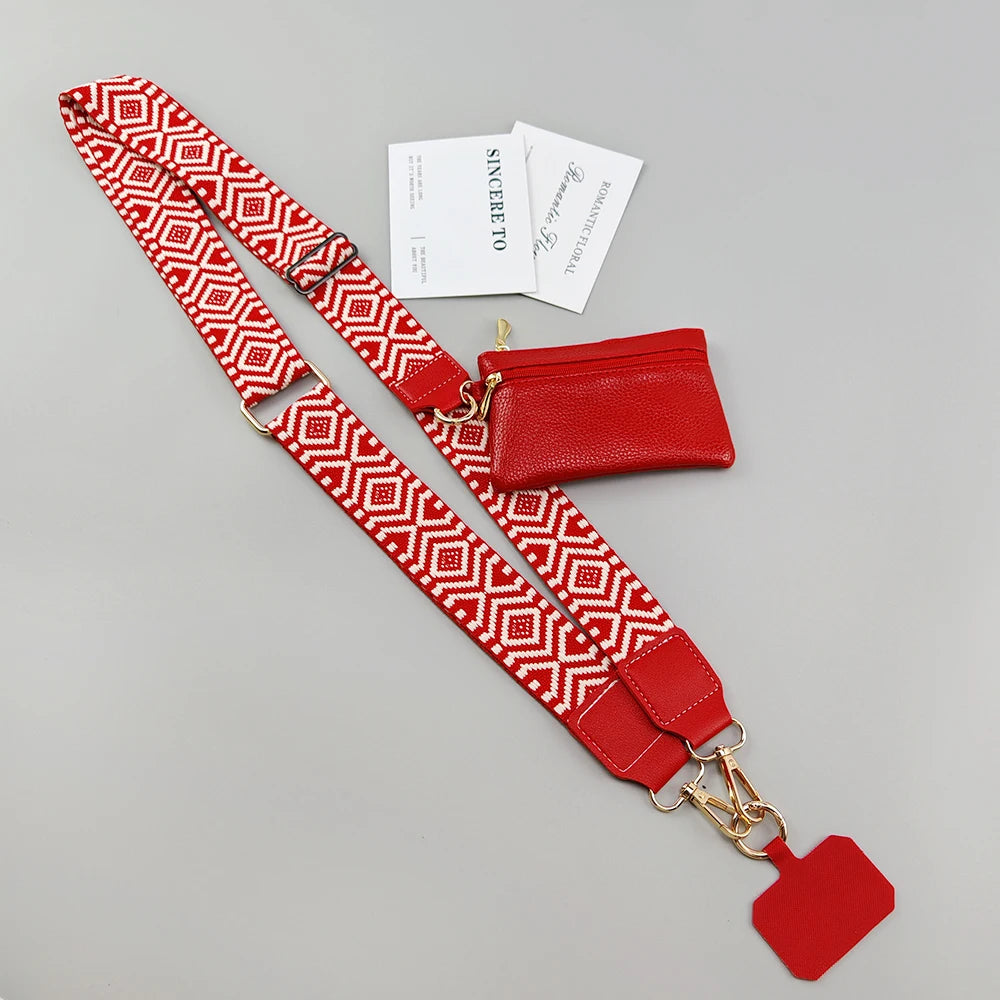 Adjustable Crossbody Mobile Phone Lanyard Strap Anti-lost Cell Phone Case Pendant With Zippered Wallet Card Gasket Coin Purse