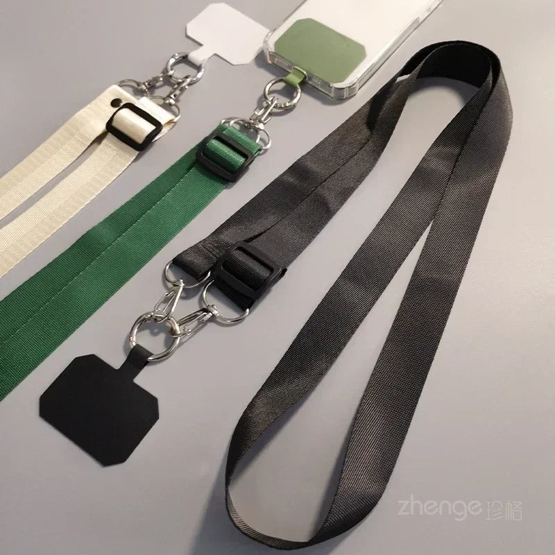 Adjustable Mobile Phone Lanyard Woven Twill Phone Case Universal Strap Clip Type Can Be Slung Diagonally or Neck Strap Charm