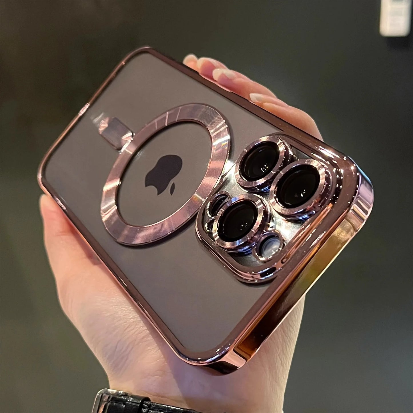 Luxury Magnetic Plating Clear Case For Magsafe Wireless Charging iPhone 13 14 15 16 Pro Max Plus Shockproof Silicone Cover