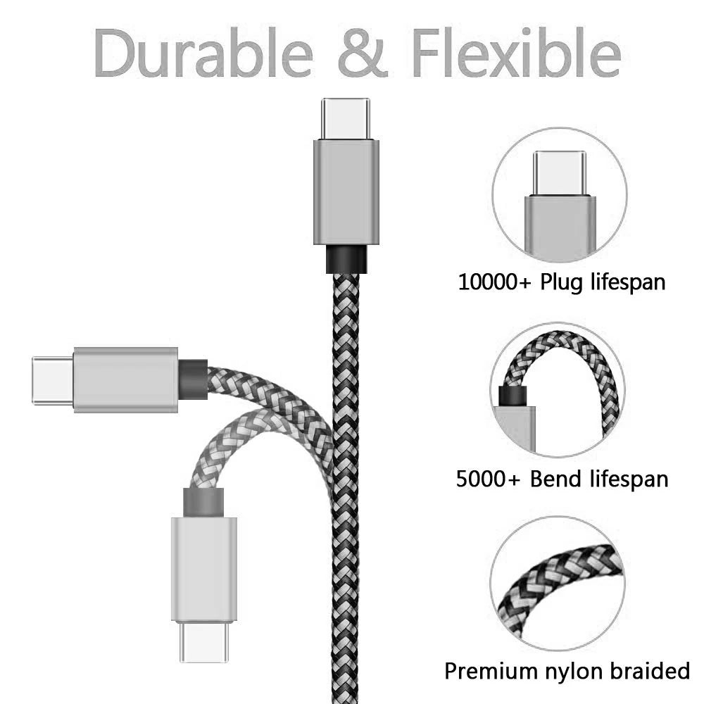 USB Type C Cable - Sync 2.4A Fast 1M 2M 3M Charging Nylon Braided Wire Charger Cable For Samsung Huawei Android Mobile Phone