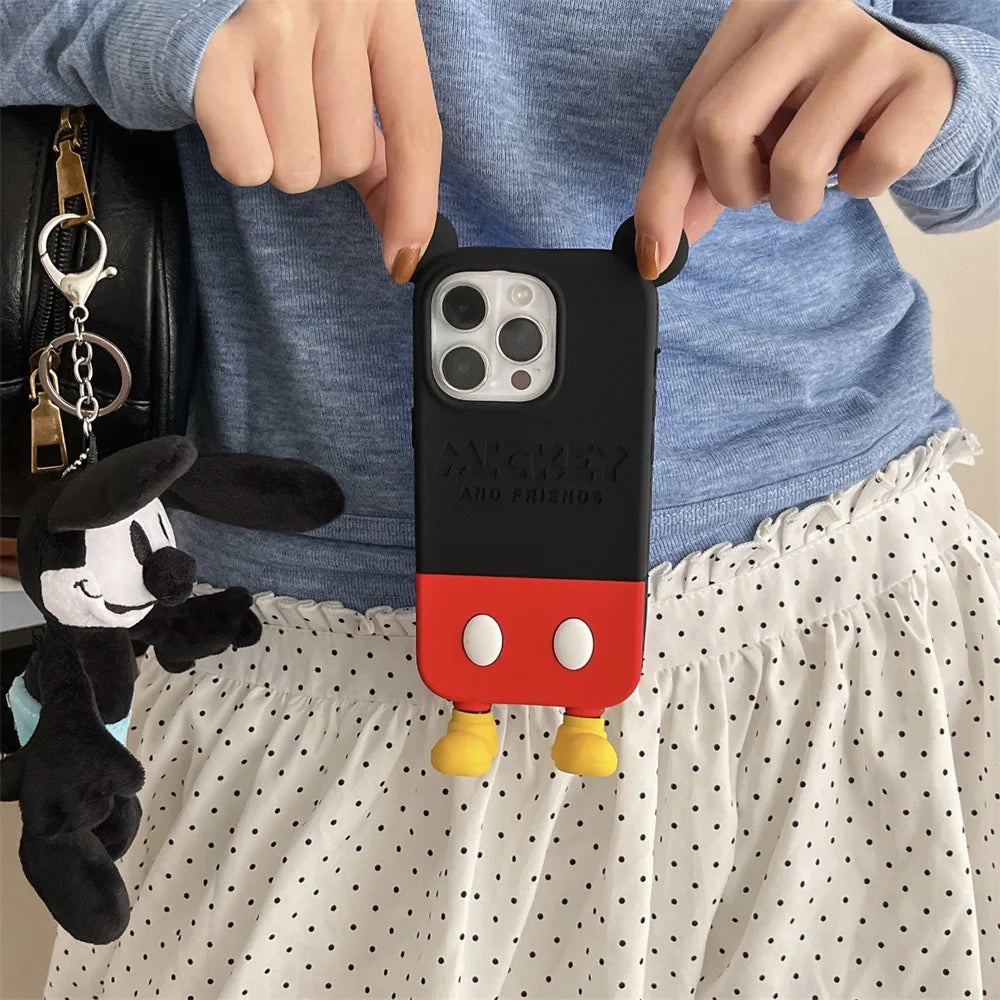 Cute Cartoon Sculpt Phone Case for IPhone16 15 14 13 12ProMax Silicone Soft TPU Anti-drop Shockproof Inclusive Back Cover Cases