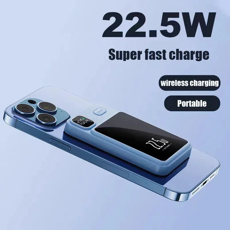 Portable Fast Charging Magnetic Power Bank for IPhone Magsafe  10000mAh Qi Wireless Charger Power Bank External Battery