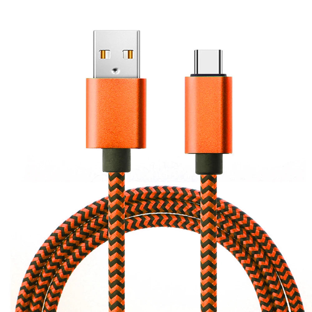 USB Type C Cable - Sync 2.4A Fast 1M 2M 3M Charging Nylon Braided Wire Charger Cable For Samsung Huawei Android Mobile Phone