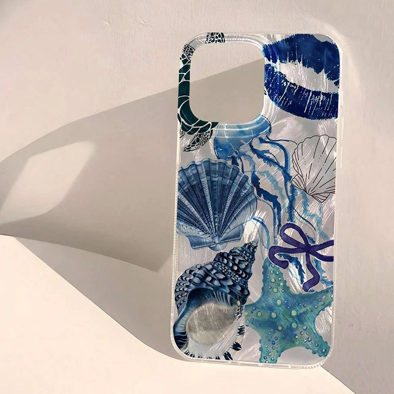 Seaside Scenery Wave Beach Pattern Phone CaseFor iPhone 15 16 13 12 11 14 Pro Max 16E XS XR Max 7 8 16 Plus SE2 Shockproof Cover