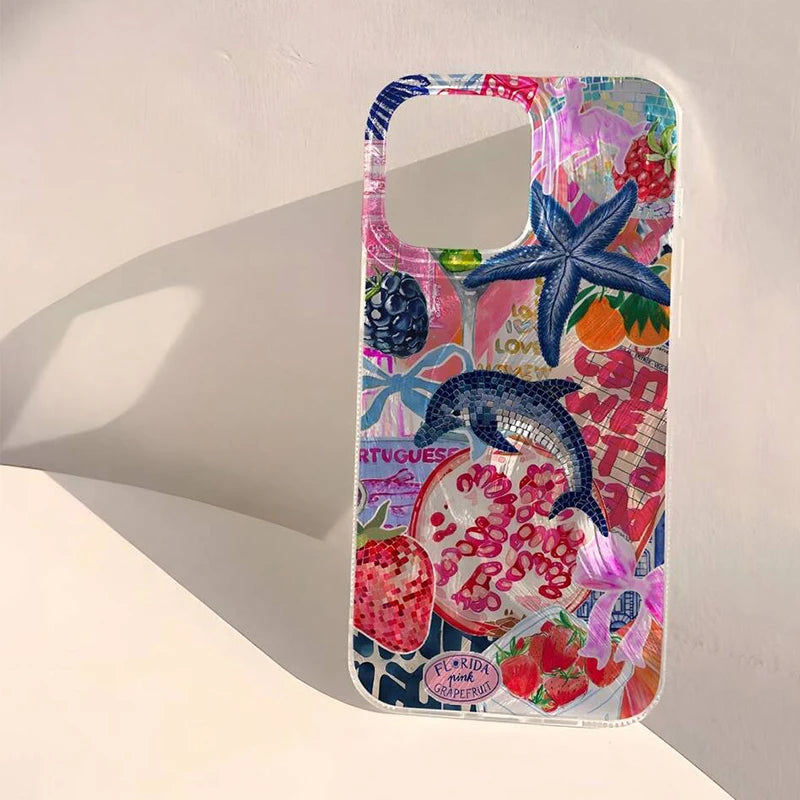 Seaside Scenery Wave Beach Pattern Phone CaseFor iPhone 15 16 13 12 11 14 Pro Max 16E XS XR Max 7 8 16 Plus SE2 Shockproof Cover