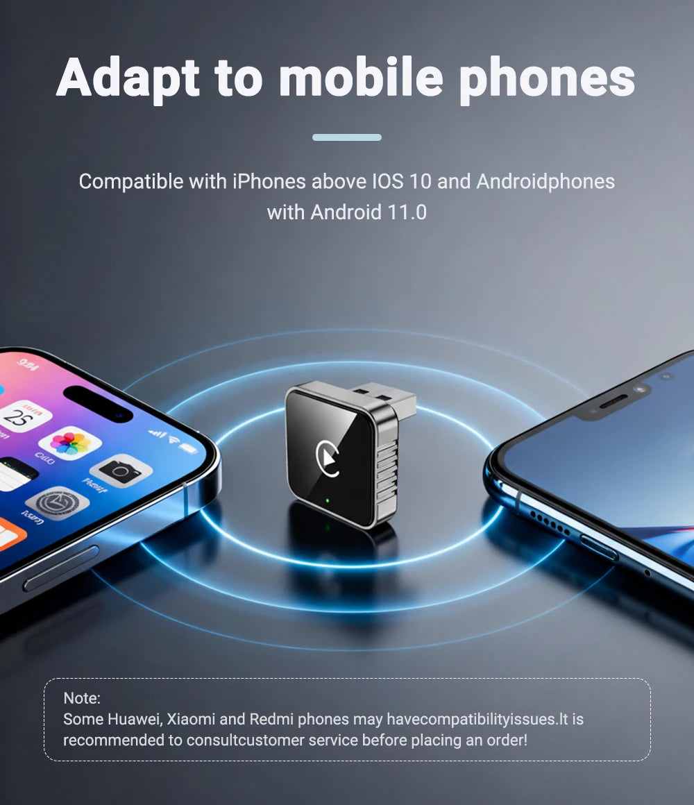 New Super Mini Carplay AI Box Wired to Wireless CarPlay/Android Auto 2in1 Box 5GHz WiFi5 for 99% Original Wired CarPlay/Auto Car