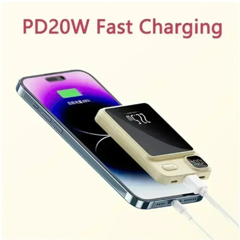 Portable Fast Charging Magnetic Power Bank for IPhone Magsafe  10000mAh Qi Wireless Charger Power Bank External Battery