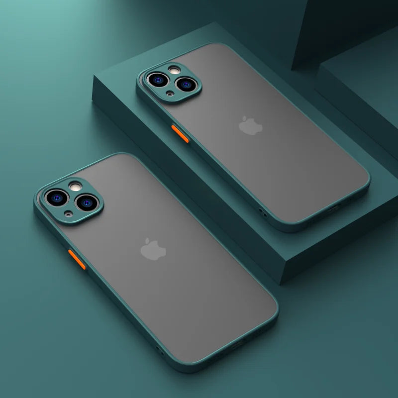 New Armor Bumper Shockproof Phone Case For iPhone 15 11 12 13 Mini 14 Pro Silicone Hard Cover Capa