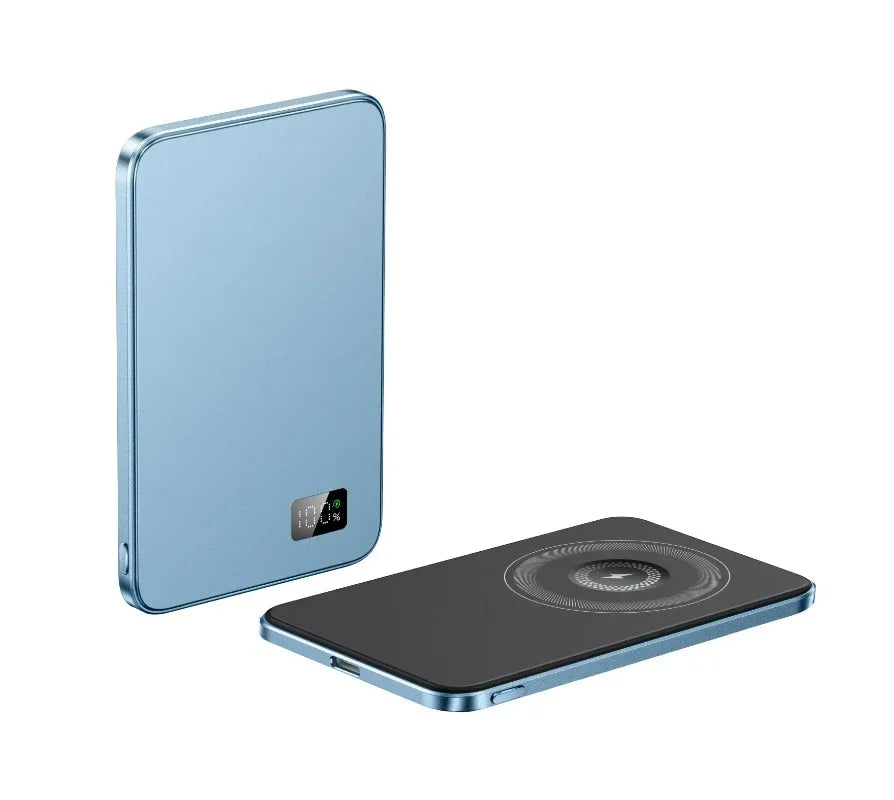 New Ultra thin Alloy Powerbank Magnetic Power Bank Wireless Fast Charger For iPhone 15 14 13 12 Backup battery For Magsafe