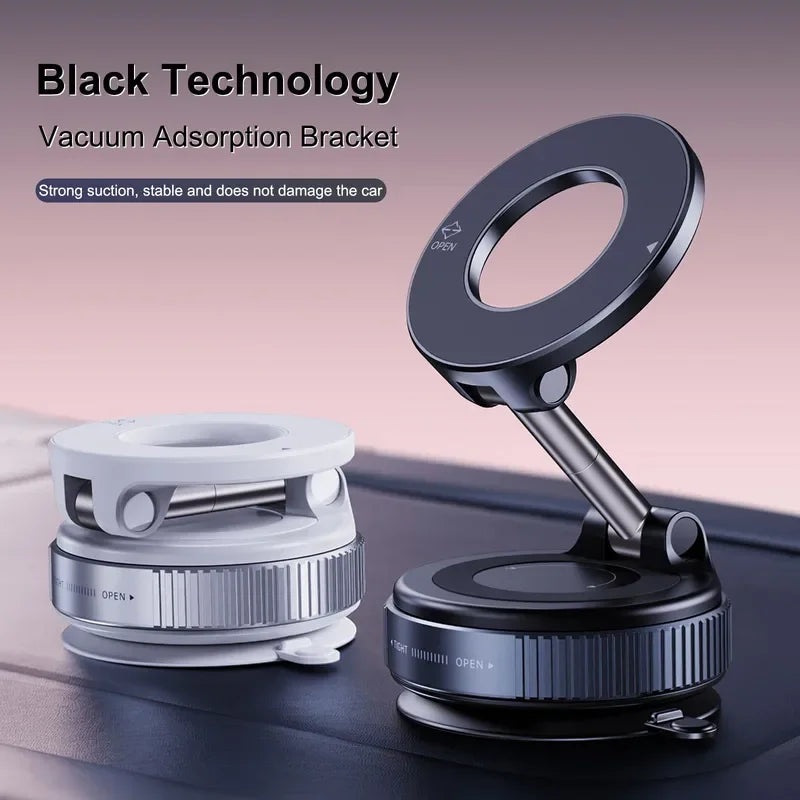 Car Mount Electric Vacuum Magnetic Holder Foldable Strong Suction Stand For Cell Phone