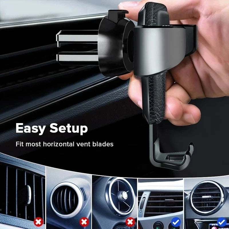 Gravity Car Phone Holder Air Vent Clip Mount Mobile Cell Stand Smartphone GPS Support for IPhone 13 12  Samsung Phone