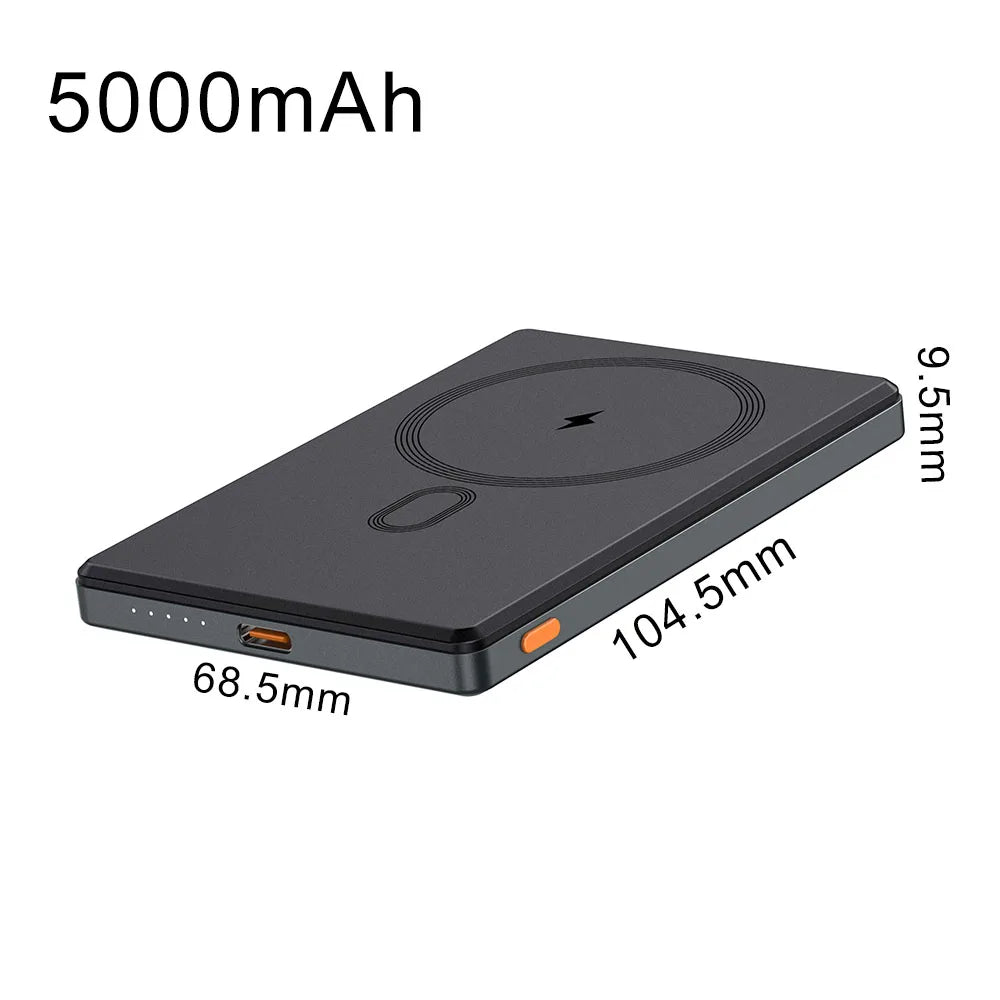5000mAh Ultra Thin Magsafe Magnetic Power Bank USB TYPE C PD 20W Fast Charger Battery For iPhone 16 15 14 13 12 Pro Plus Pro Max