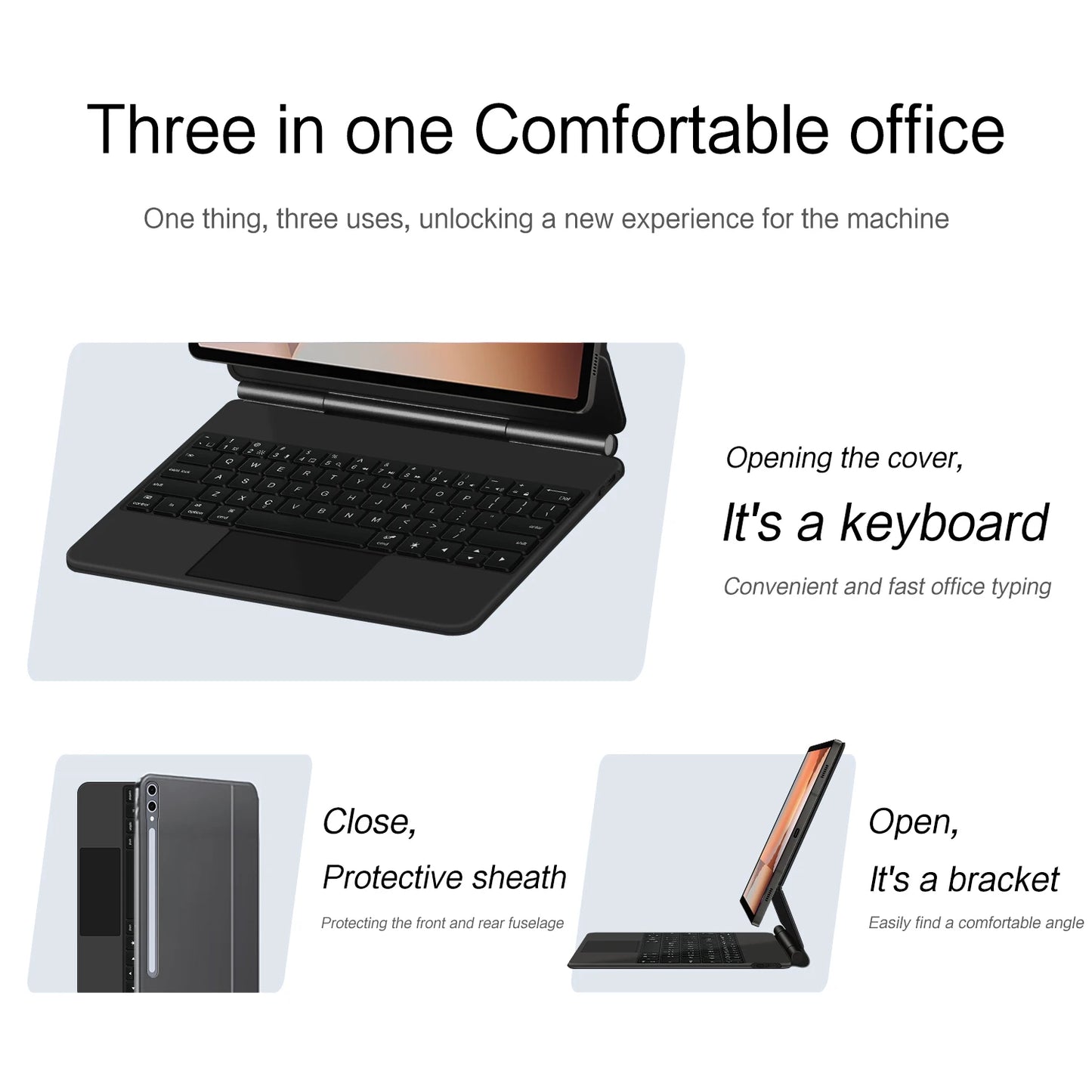 Magic Keyboard Folio For Samsung Galaxy Tab S10+ S10 Plus 12.4 inch Tablet Smart Case SM-X820 SM-X526 X826B keyboard cover