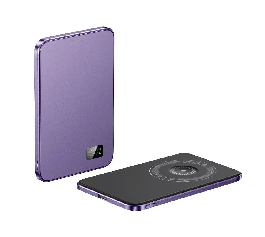 New Ultra thin Alloy Powerbank Magnetic Power Bank Wireless Fast Charger For iPhone 15 14 13 12 Backup battery For Magsafe