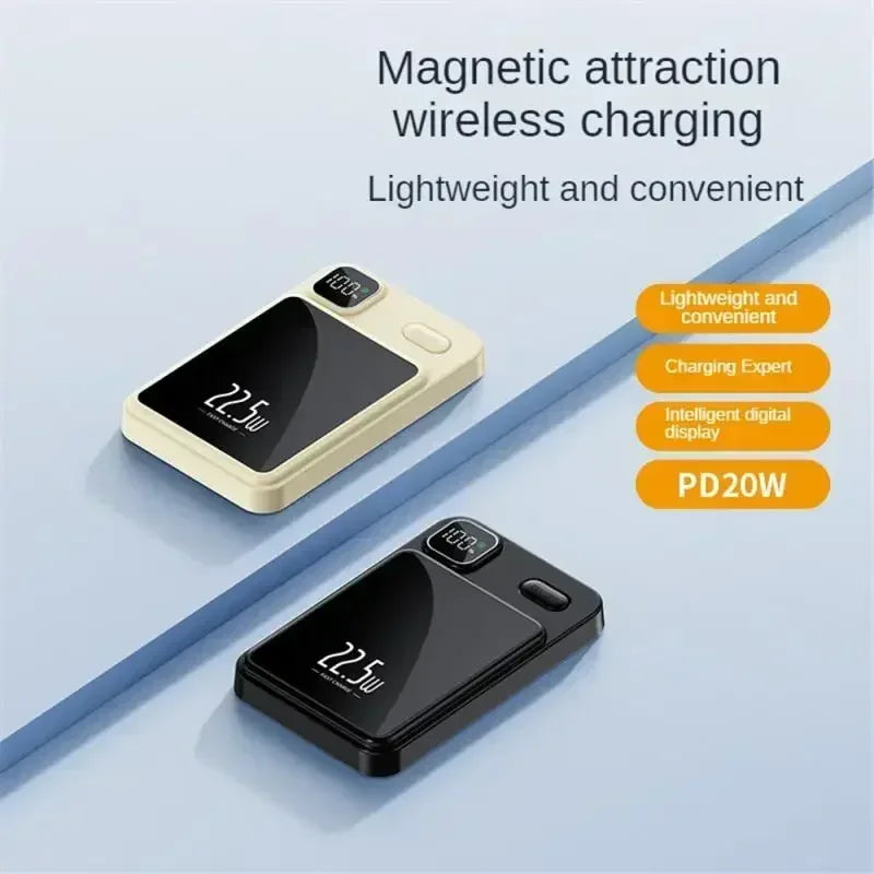 Portable Fast Charging Magnetic Power Bank for IPhone Magsafe  10000mAh Qi Wireless Charger Power Bank External Battery