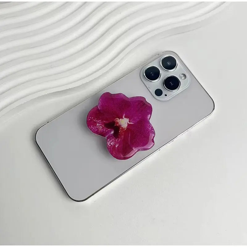 2025 Ins Style Orchid Mobile Phone Bracket Korean Orchid Acrylic Socket Grip Security Ring Finger Phone Bracket