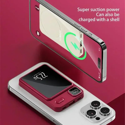 Portable Fast Charging Magnetic Power Bank for IPhone Magsafe  10000mAh Qi Wireless Charger Power Bank External Battery