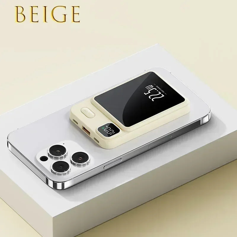 Portable Fast Charging Magnetic Power Bank for IPhone Magsafe  10000mAh Qi Wireless Charger Power Bank External Battery