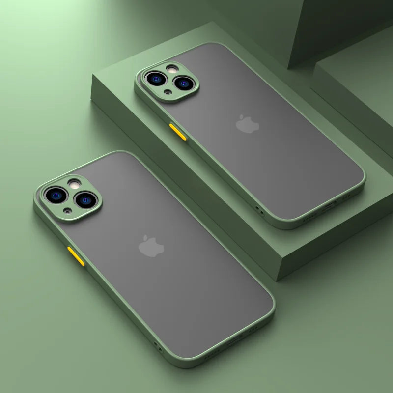 New Armor Bumper Shockproof Phone Case For iPhone 15 11 12 13 Mini 14 Pro Silicone Hard Cover